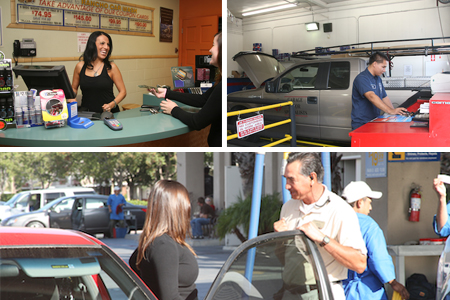 collage of people washing cars